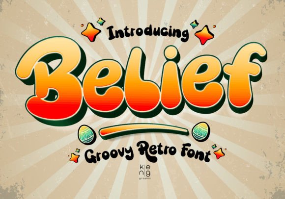 Belief Font: A Groovy Retro Typeface for Editorial Design