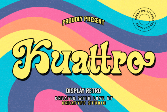 Kuattro: The Retro Display Font for Viral Branding