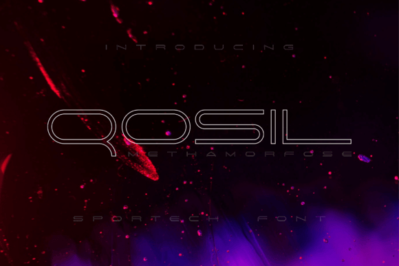 Qosil Methamorfose Outline Shadow: A Modern Display Font for Brands