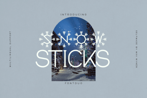 Snow Sticks: A Whimsical Display Font for Handmade Brands